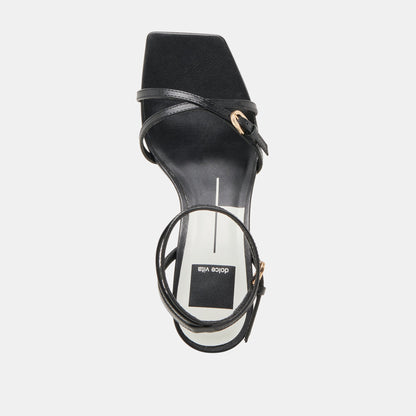 BAMBY HEELS BLACK LEATHER - Dolce Vita