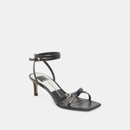 BAMBY HEELS BLACK LEATHER - Dolce Vita