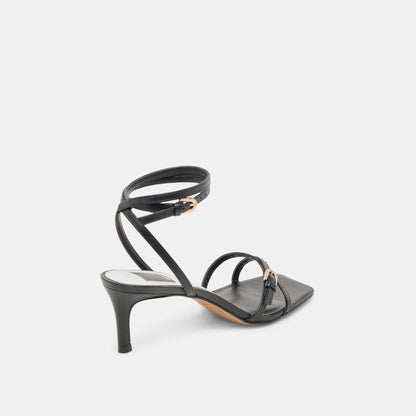 BAMBY HEELS BLACK LEATHER - Dolce Vita