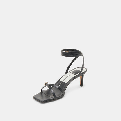 BAMBY HEELS BLACK LEATHER - Dolce Vita