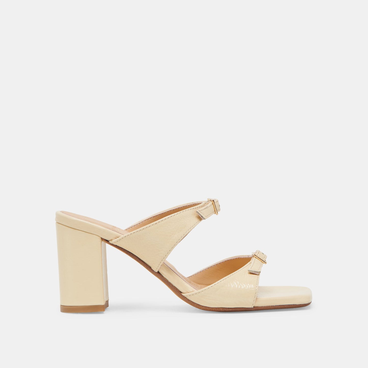 SHANE HEELS LIGHT YELLOW CRINKLE PATENT - Dolce Vita
