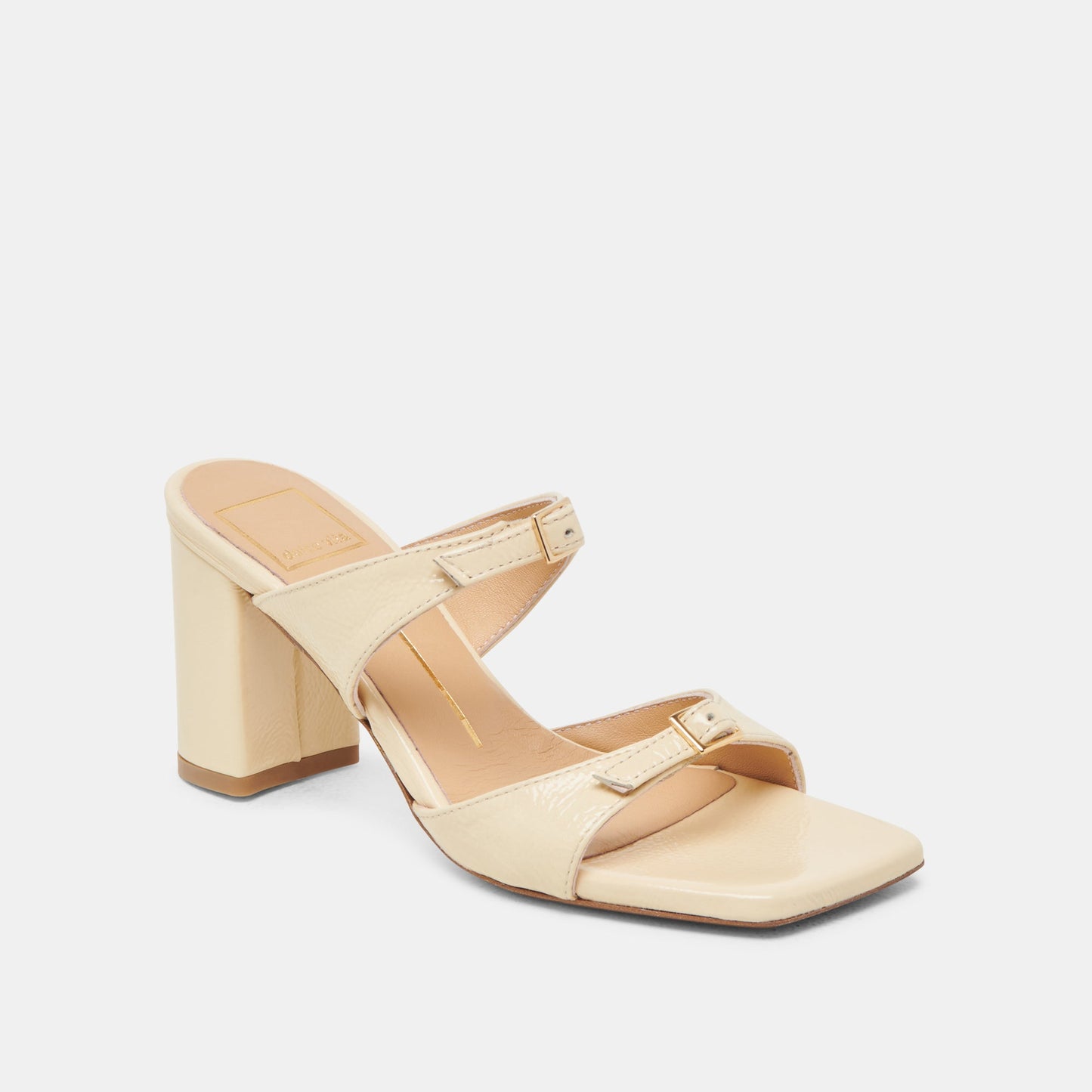 SHANE HEELS LIGHT YELLOW CRINKLE PATENT - Dolce Vita