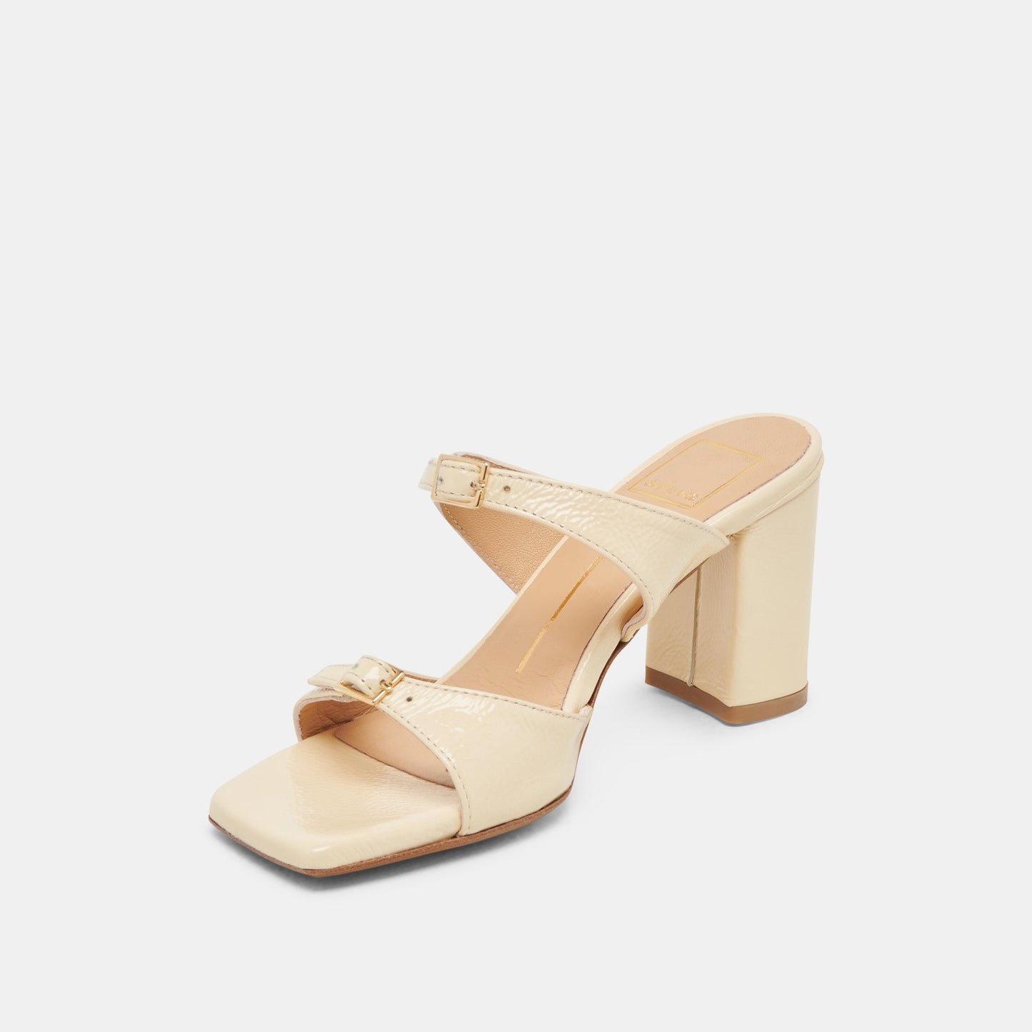 SHANE HEELS LIGHT YELLOW CRINKLE PATENT - Dolce Vita