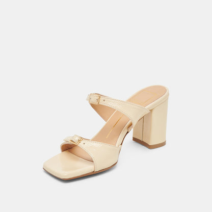 SHANE HEELS LIGHT YELLOW CRINKLE PATENT - Dolce Vita