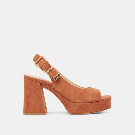 FLORES HEELS CARAMEL SUEDE - Dolce Vita