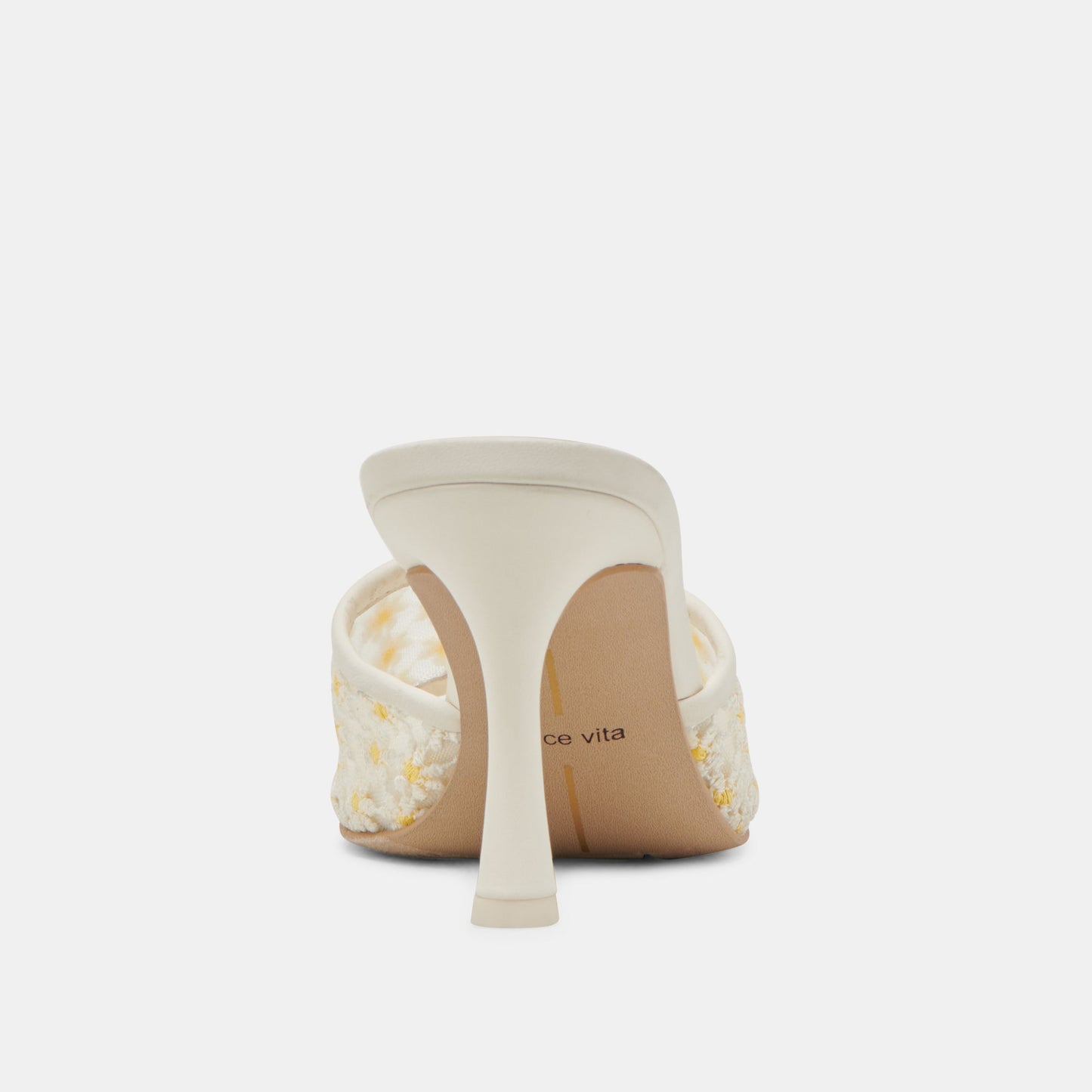 LAVENA FLORAL HEELS WHITE YELLOW FLORAL MESH - Dolce Vita