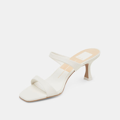 Genora White Leather Heels - Dolce Vita