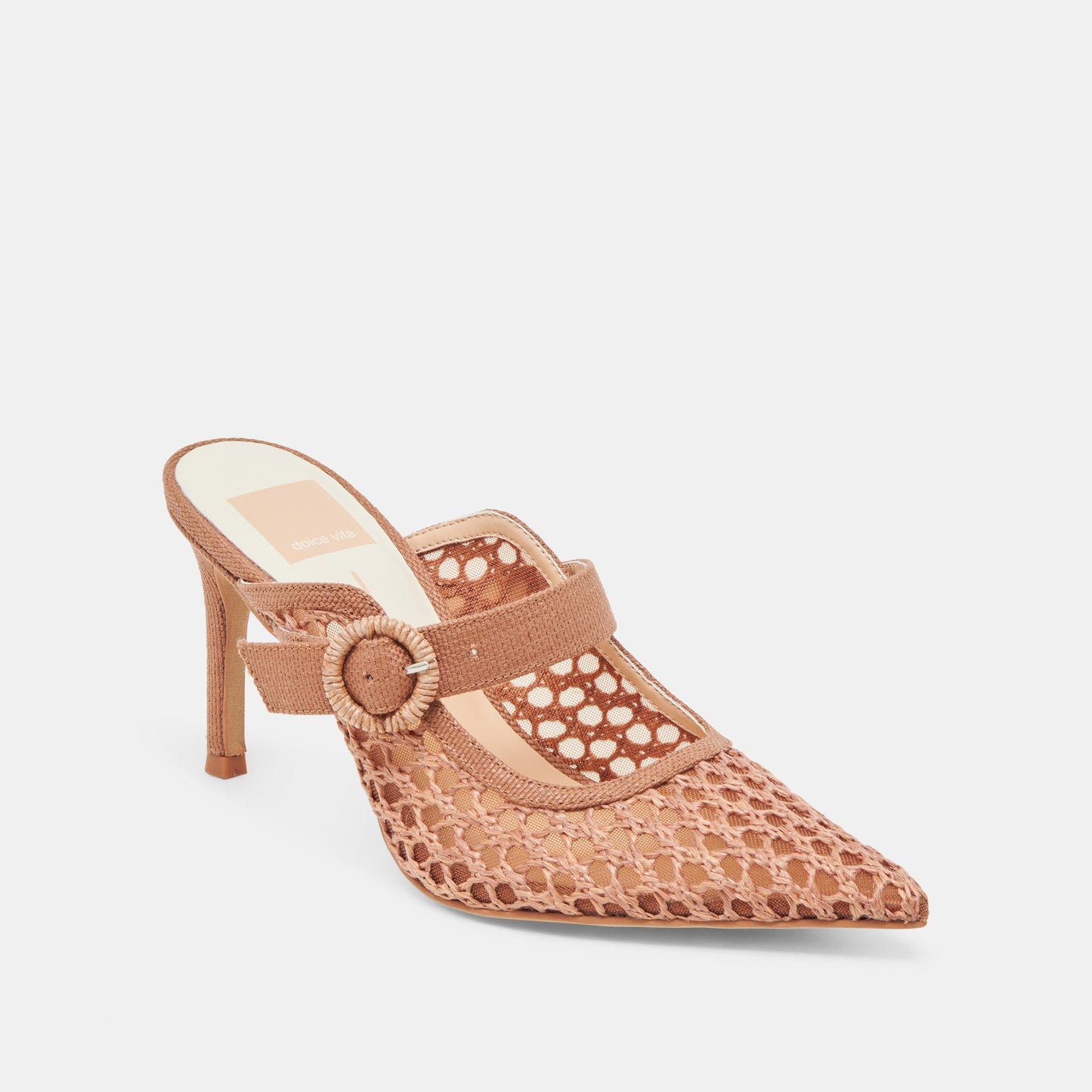 KEEKEE HEELS SADDLE WOVEN RAFFIA - Dolce Vita