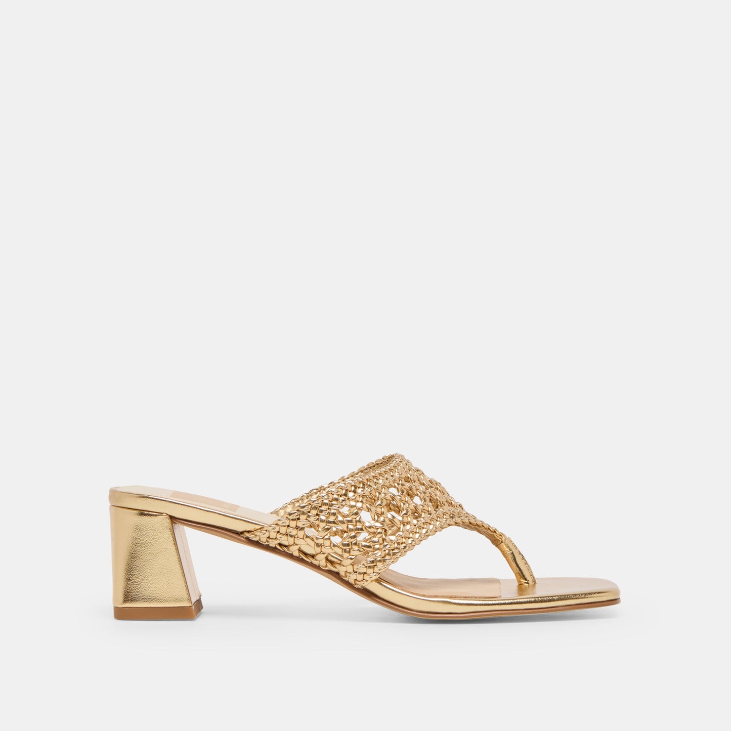 Barlo Gold Woven Stella Heels - Dolce Vita