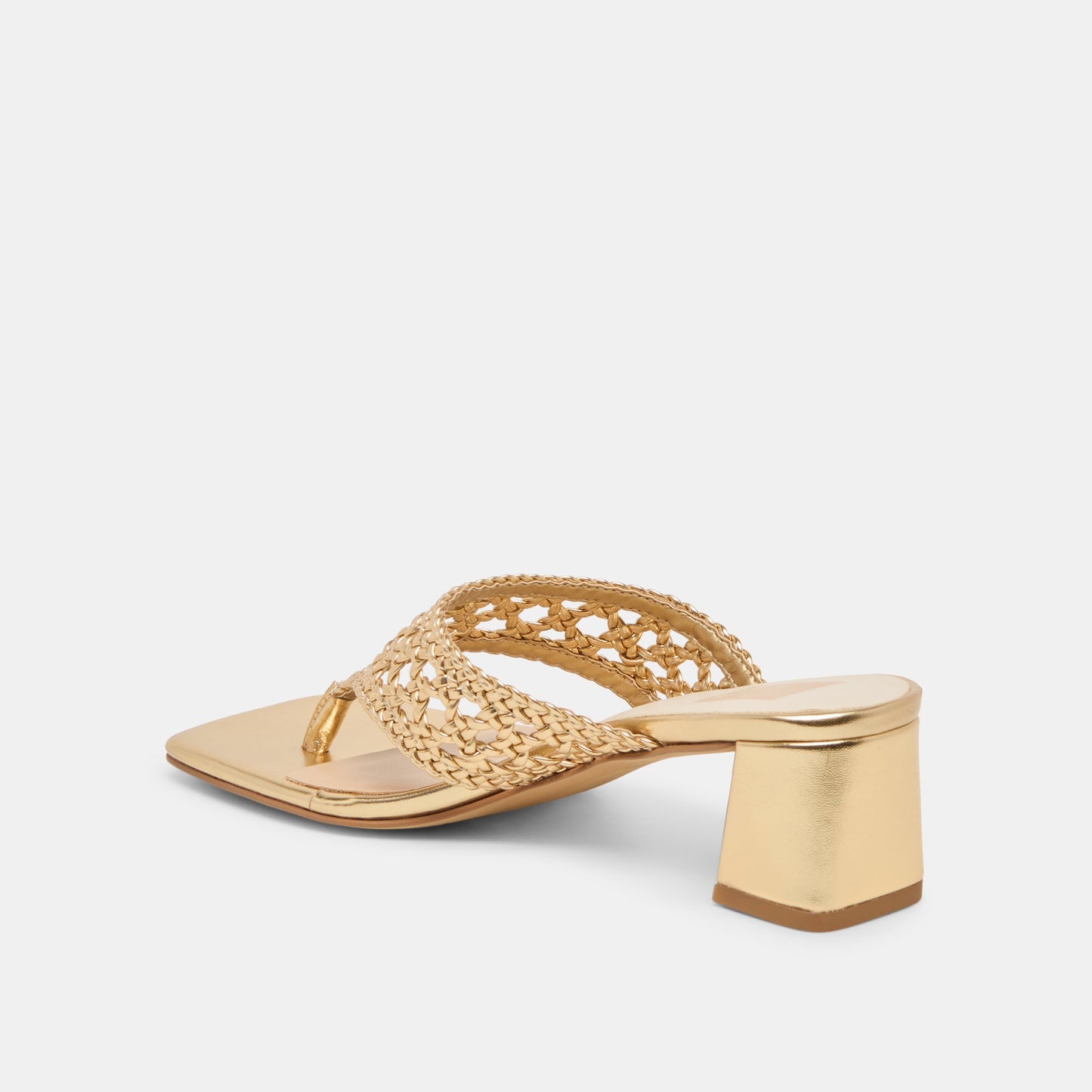 Barlo Gold Woven Stella Heels - Dolce Vita