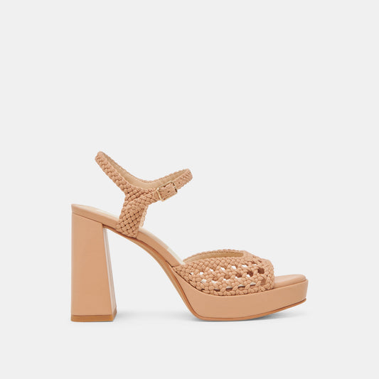 PEYTEN WIDE HEELS CAFE WOVEN STELLA - Dolce Vita