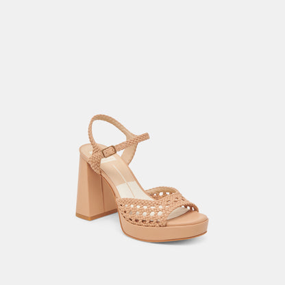 PEYTEN WIDE HEELS CAFE WOVEN STELLA - Dolce Vita