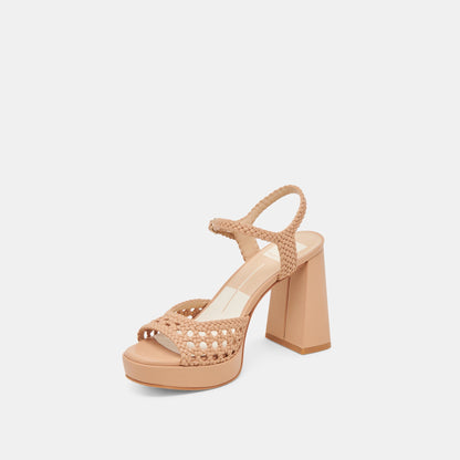 PEYTEN WIDE HEELS CAFE WOVEN STELLA - Dolce Vita