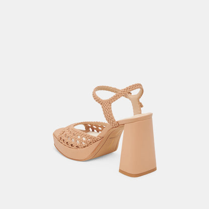 PEYTEN WIDE HEELS CAFE WOVEN STELLA - Dolce Vita