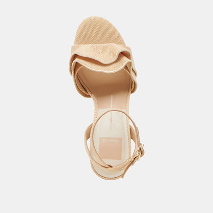 LUNETE HEELS LT NATURAL WOVEN RAFFIA - Dolce Vita