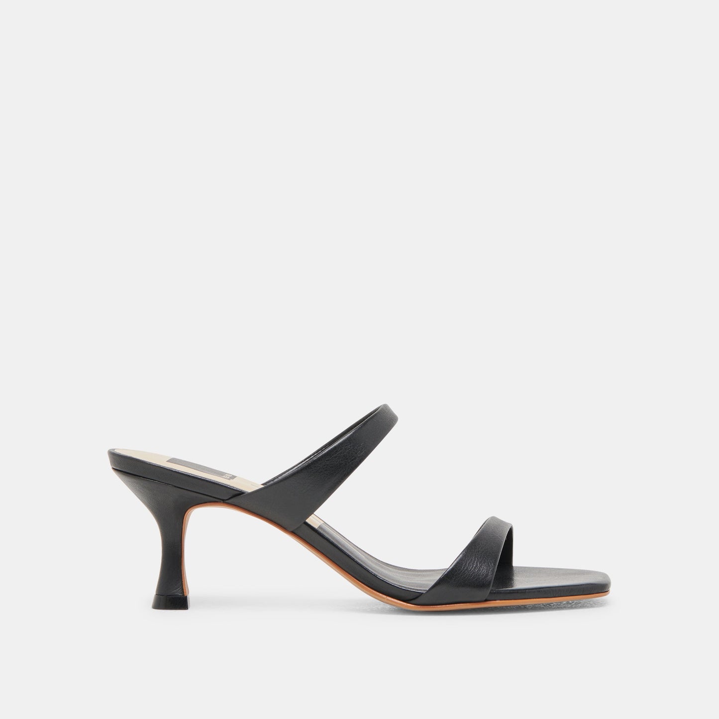 Genora Wide Black Leather Heels - Dolce Vita