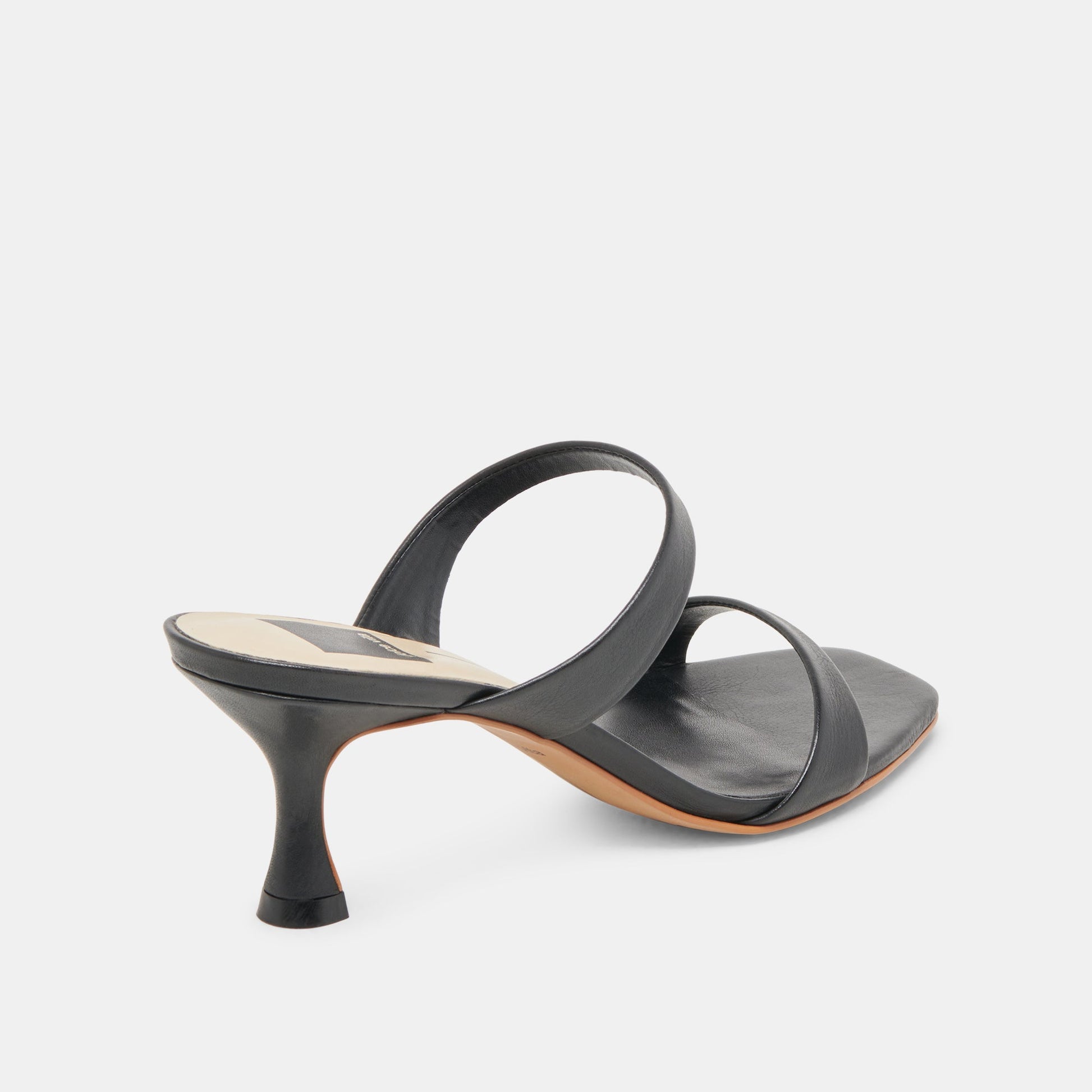 Genora Wide Black Leather Heels - Dolce Vita