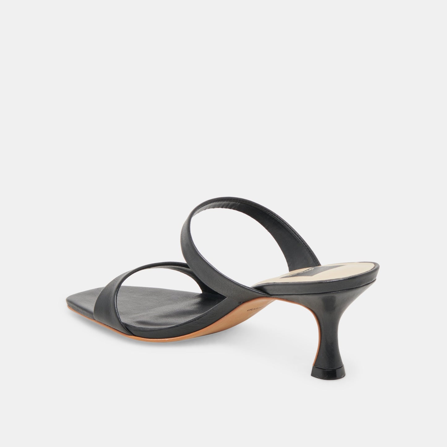 Genora Wide Black Leather Heels - Dolce Vita