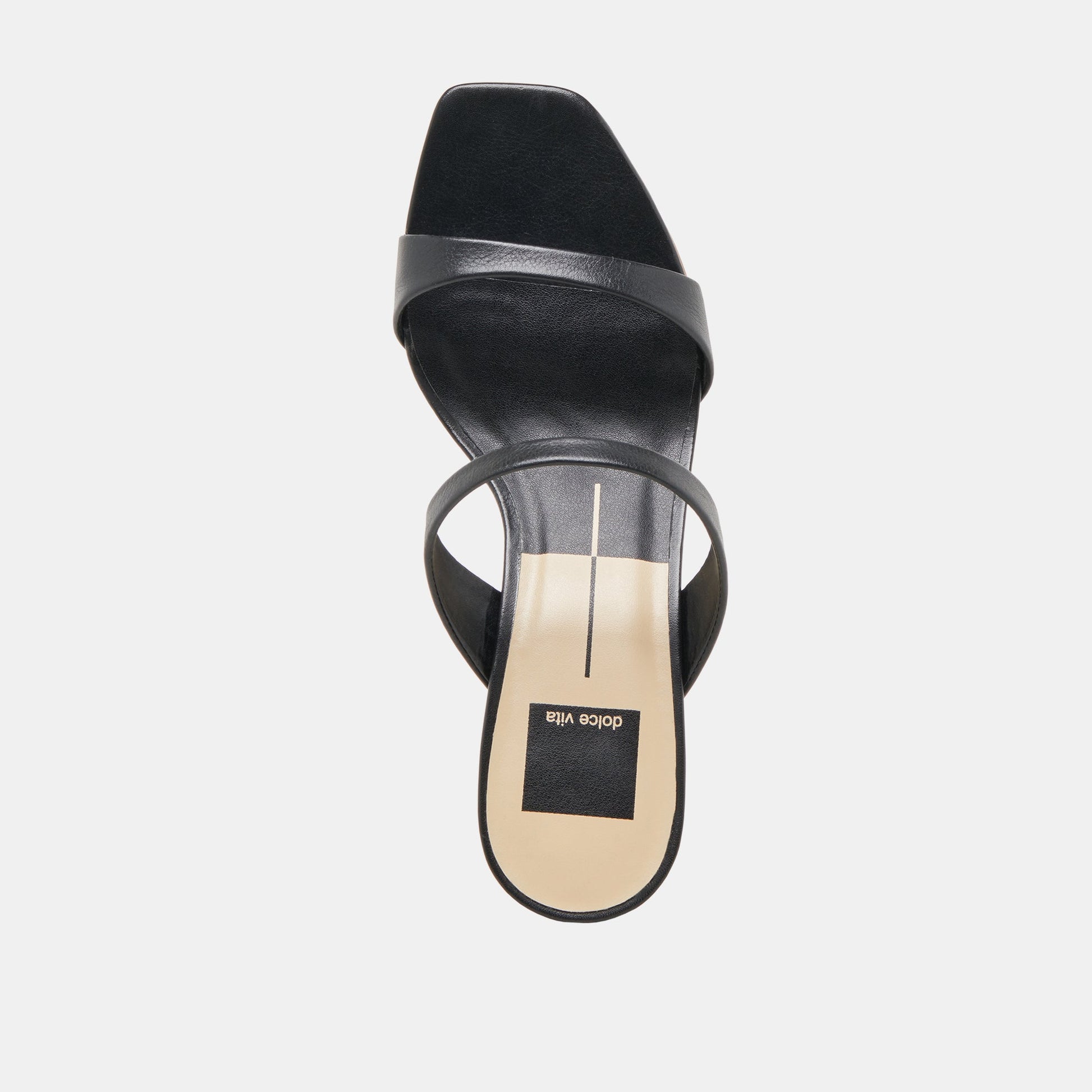 Genora Wide Black Leather Heels - Dolce Vita