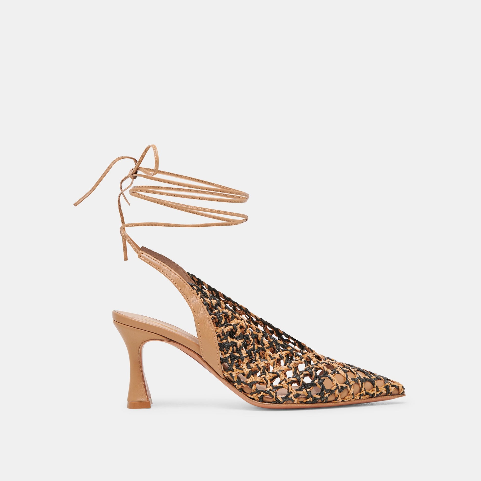 GESICA HEELS BLACK NATURAL WOVEN - Dolce Vita