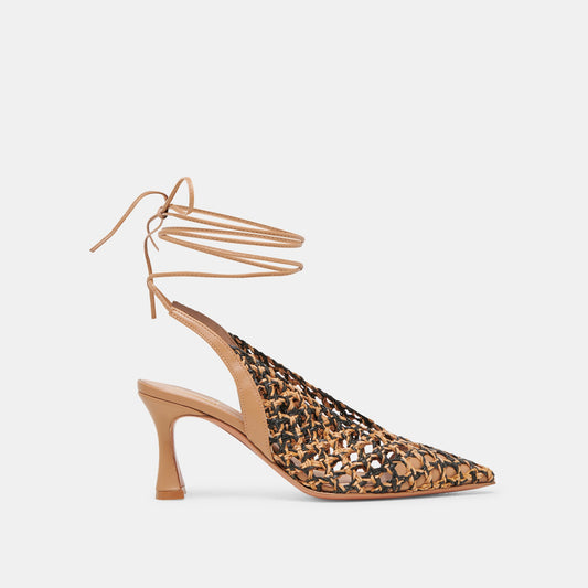 GESICA HEELS BLACK NATURAL WOVEN - Dolce Vita