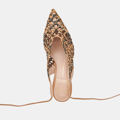 GESICA HEELS BLACK NATURAL WOVEN - Dolce Vita