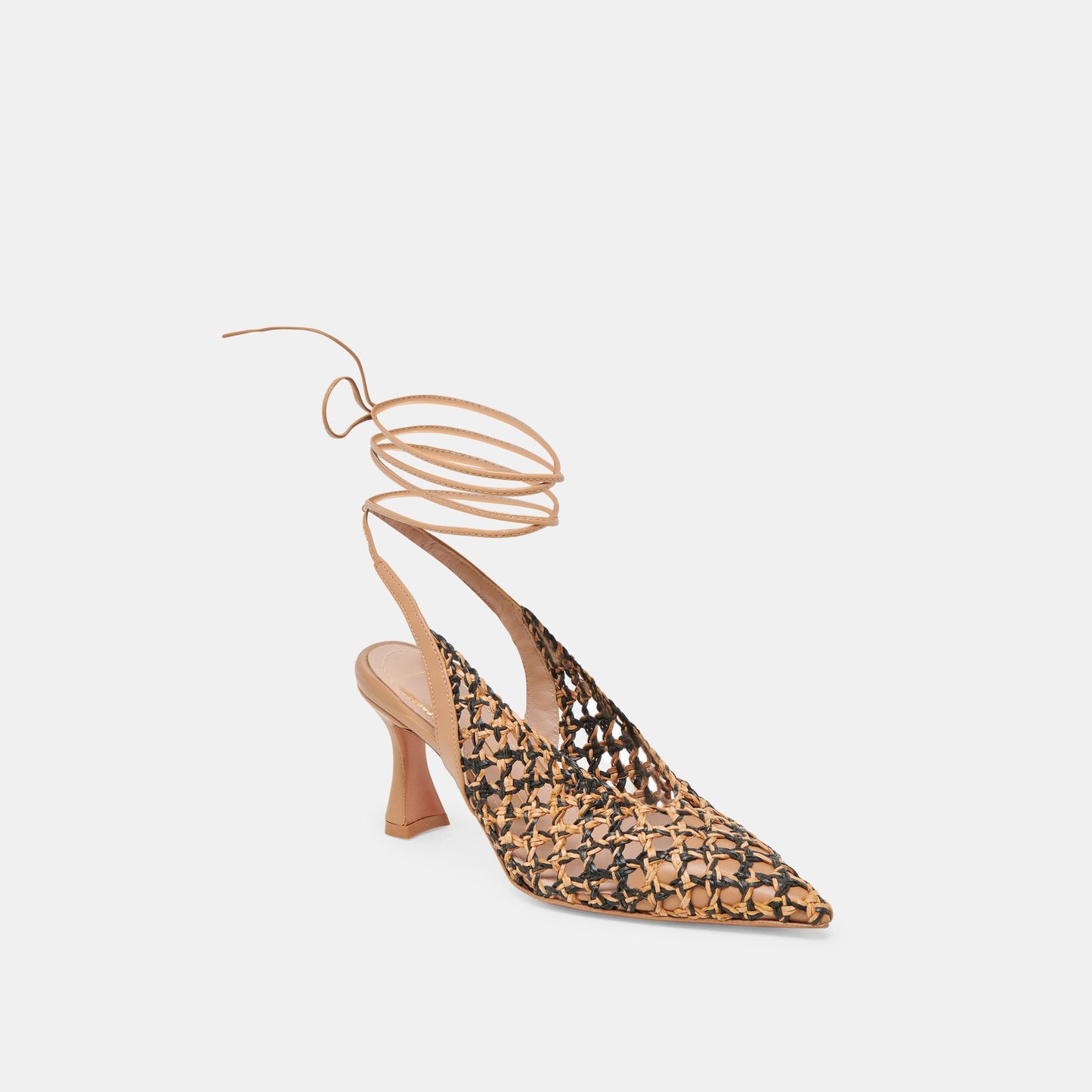 GESICA HEELS BLACK NATURAL WOVEN - Dolce Vita