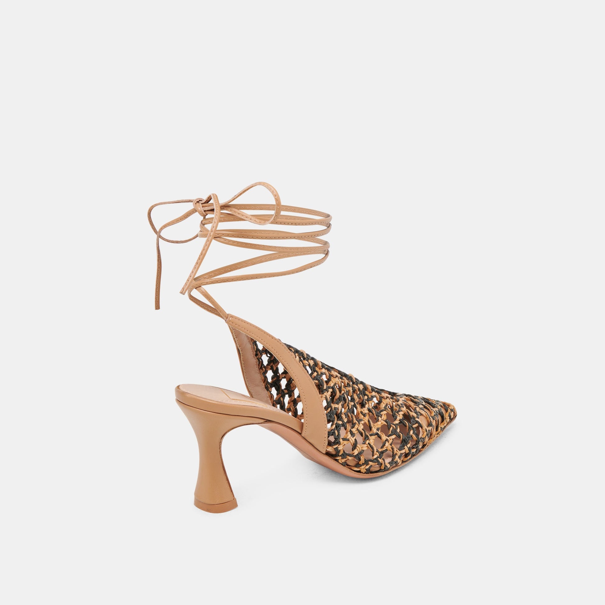 GESICA HEELS BLACK NATURAL WOVEN - Dolce Vita