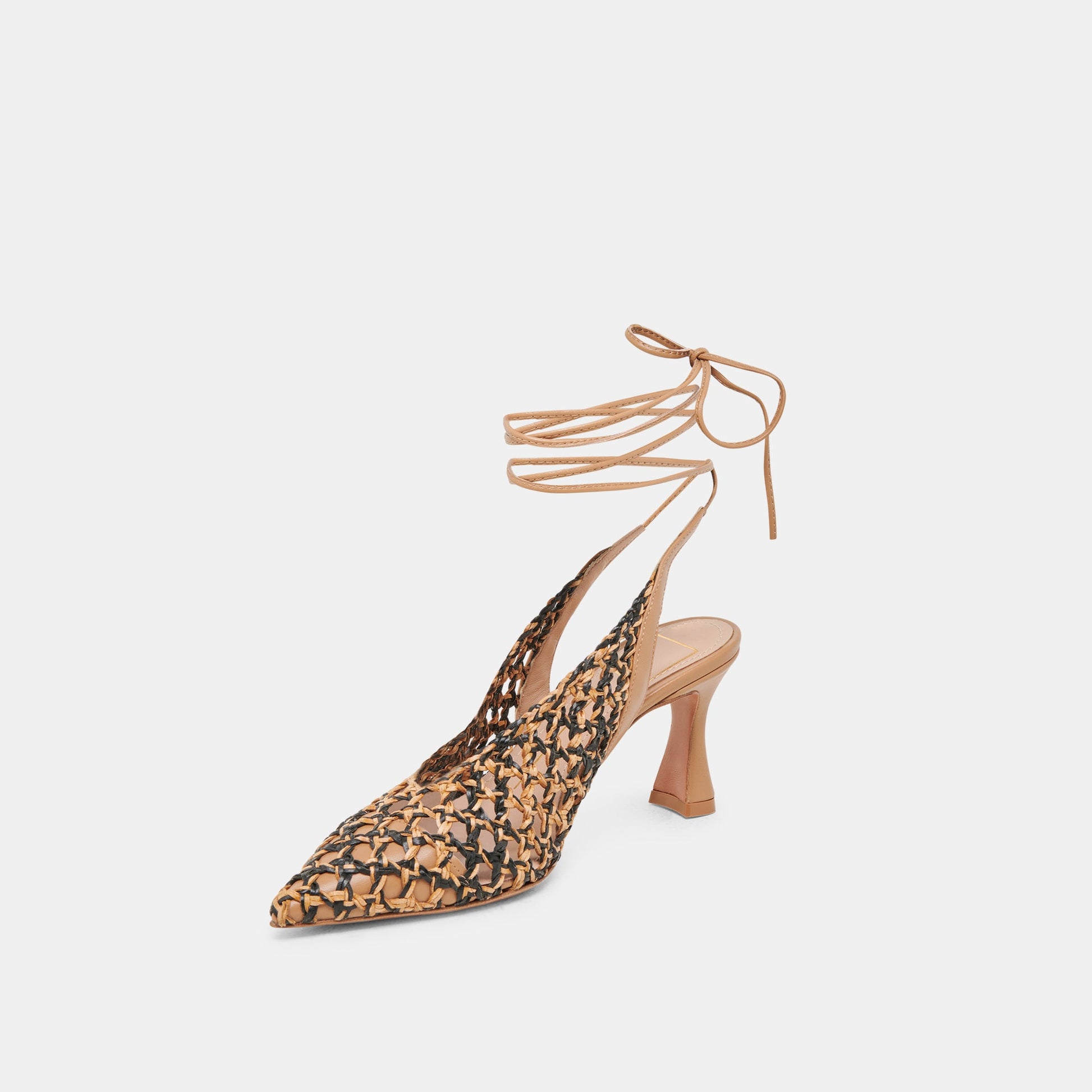GESICA HEELS BLACK NATURAL WOVEN - Dolce Vita