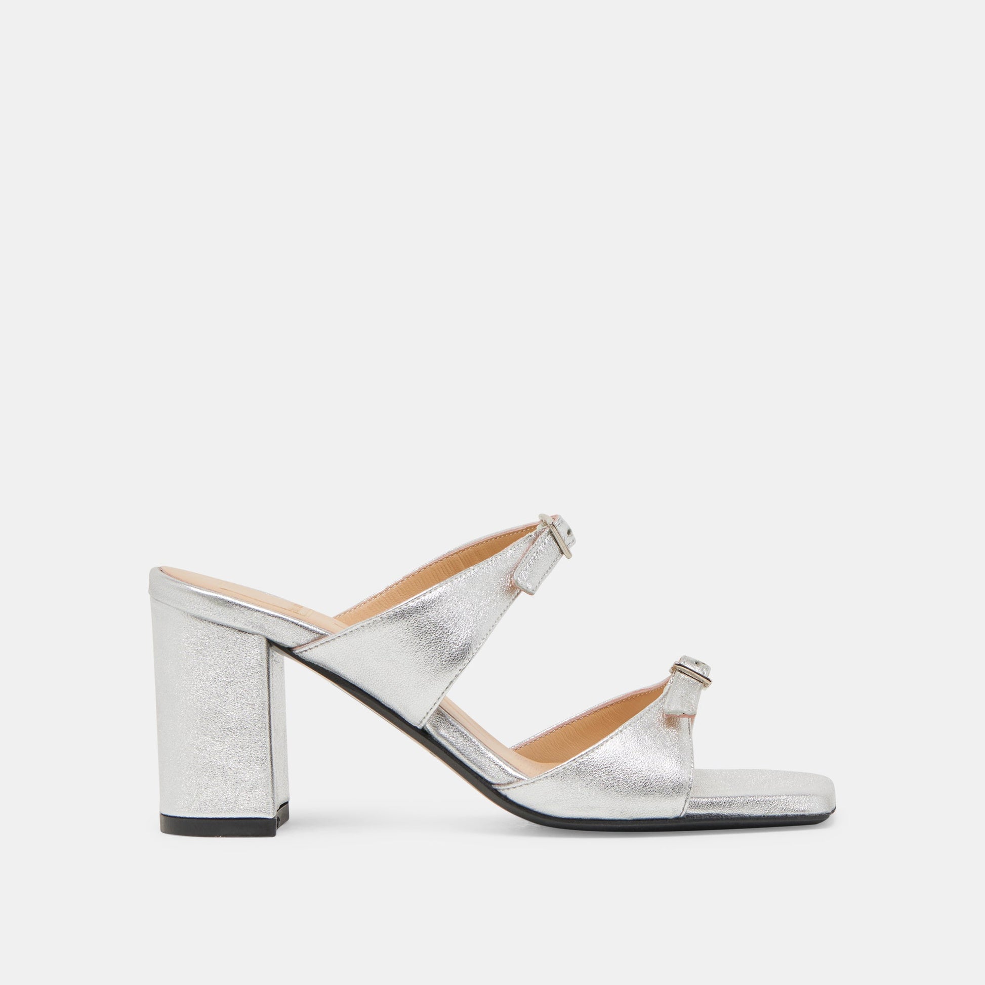 SHANE HEELS SILVER METALLIC LEATHER - Dolce Vita