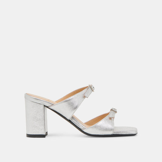SHANE HEELS SILVER METALLIC LEATHER - Dolce Vita