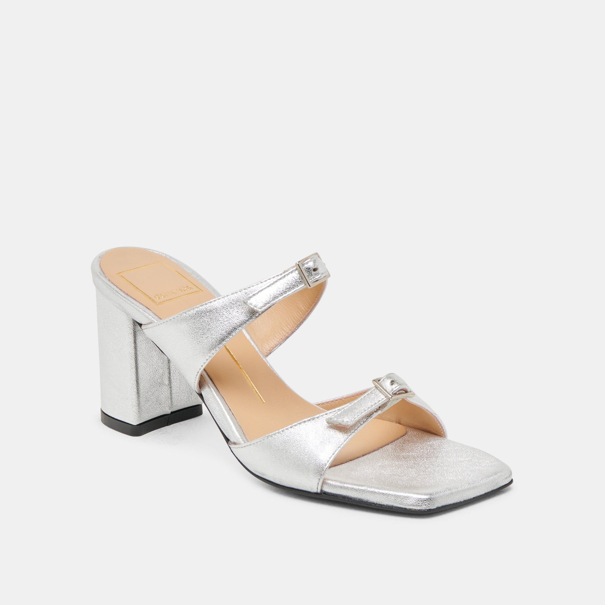 SHANE HEELS SILVER METALLIC LEATHER - Dolce Vita