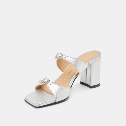 SHANE HEELS SILVER METALLIC LEATHER - Dolce Vita