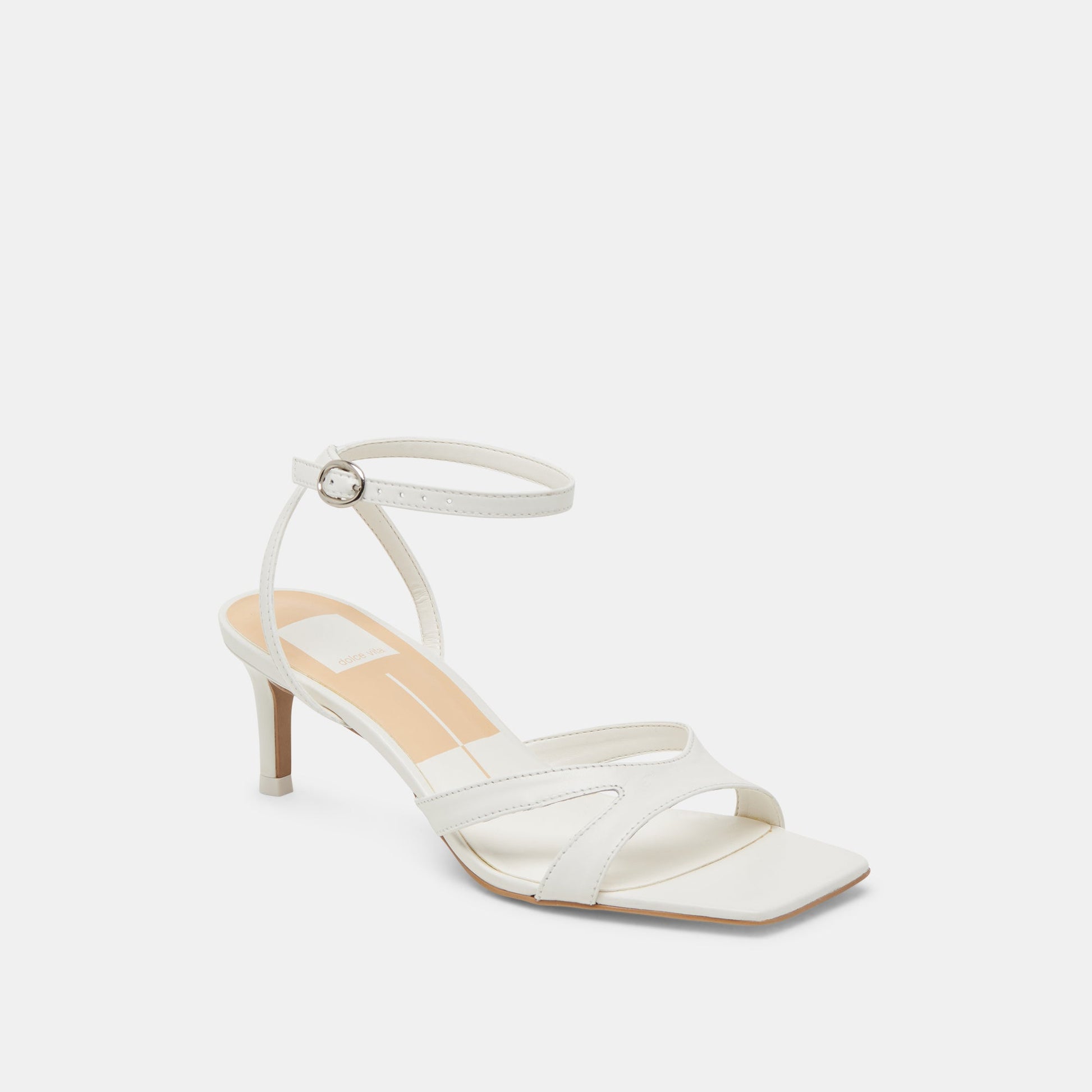 BECKI WIDE HEELS TRUE WHITE LEATHER - Dolce Vita