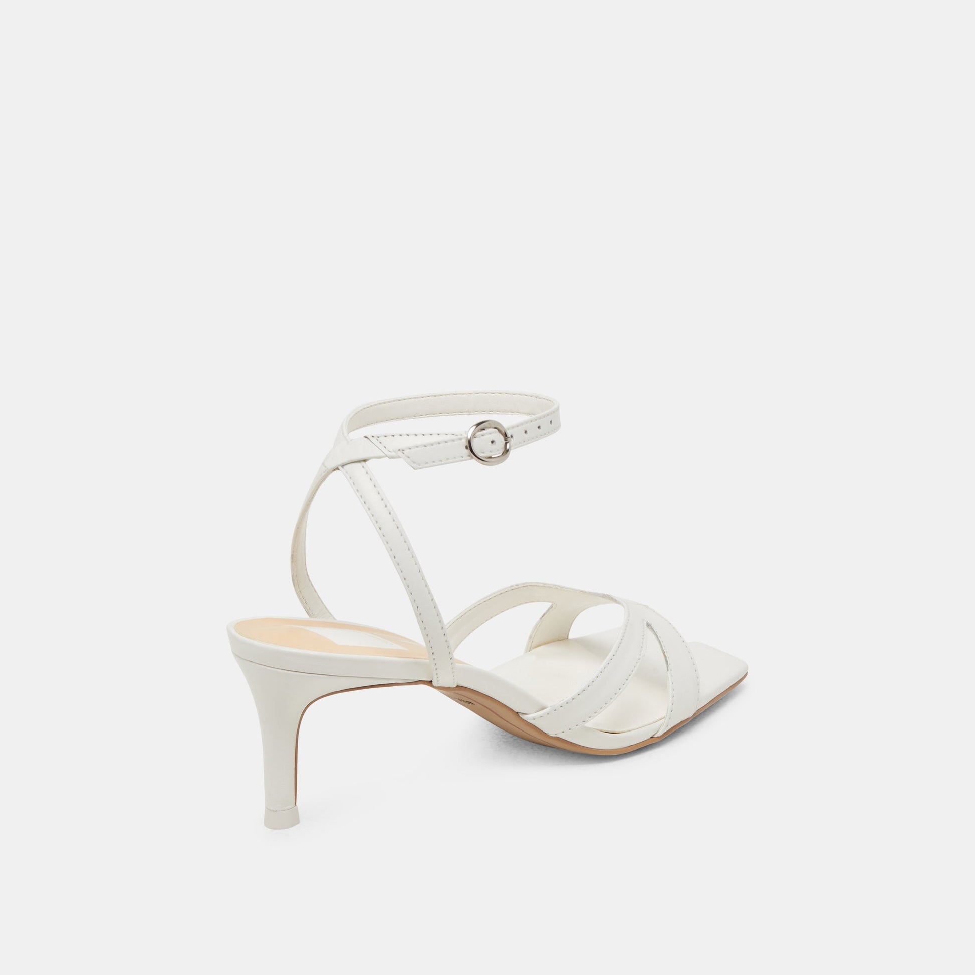 BECKI WIDE HEELS TRUE WHITE LEATHER - Dolce Vita