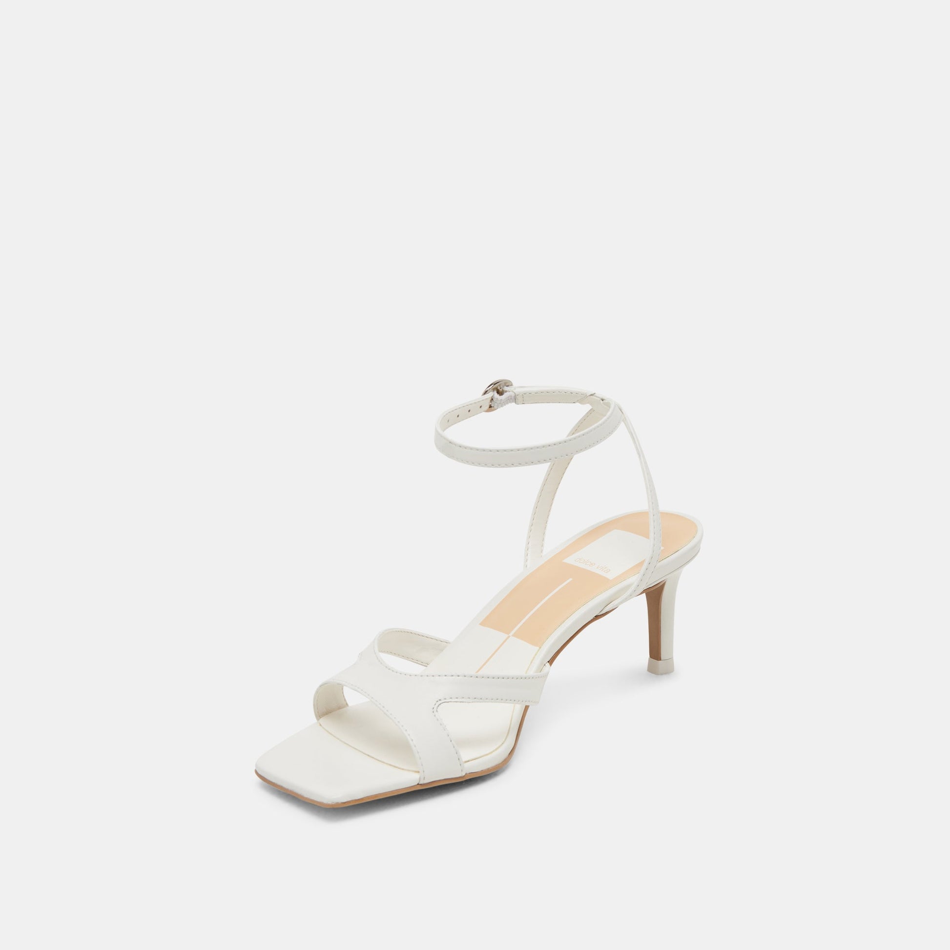 BECKI WIDE HEELS TRUE WHITE LEATHER - Dolce Vita