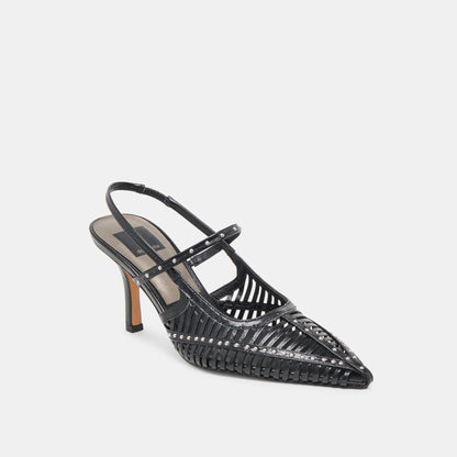 HENSAL HEELS MIDNIGHT CRINKLE PATENT - Dolce Vita