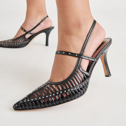 HENSAL HEELS MIDNIGHT CRINKLE PATENT - Dolce Vita