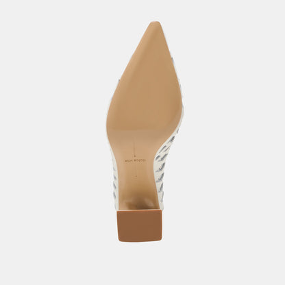 Tanya Bone Woven Leather Heels - Dolce Vita