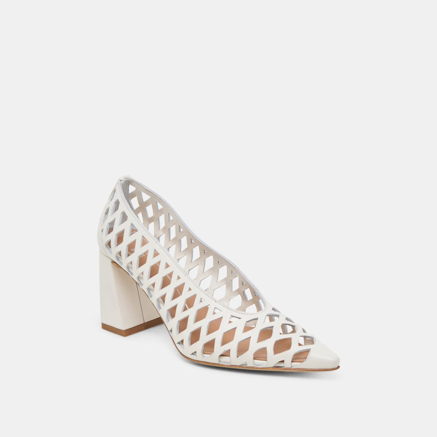 Tanya Bone Woven Leather Heels - Dolce Vita