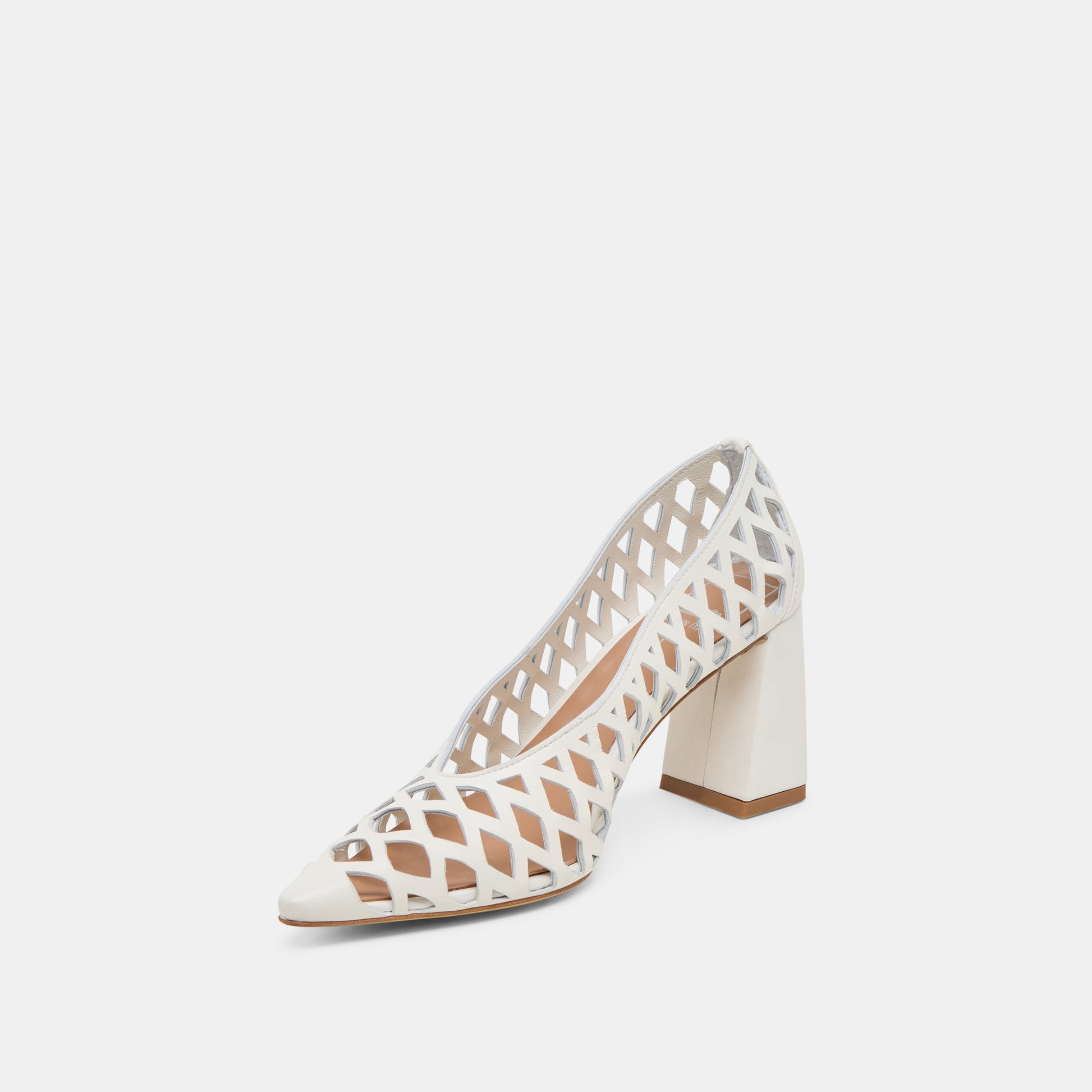 Tanya Bone Woven Leather Heels - Dolce Vita