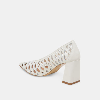 Tanya Bone Woven Leather Heels - Dolce Vita