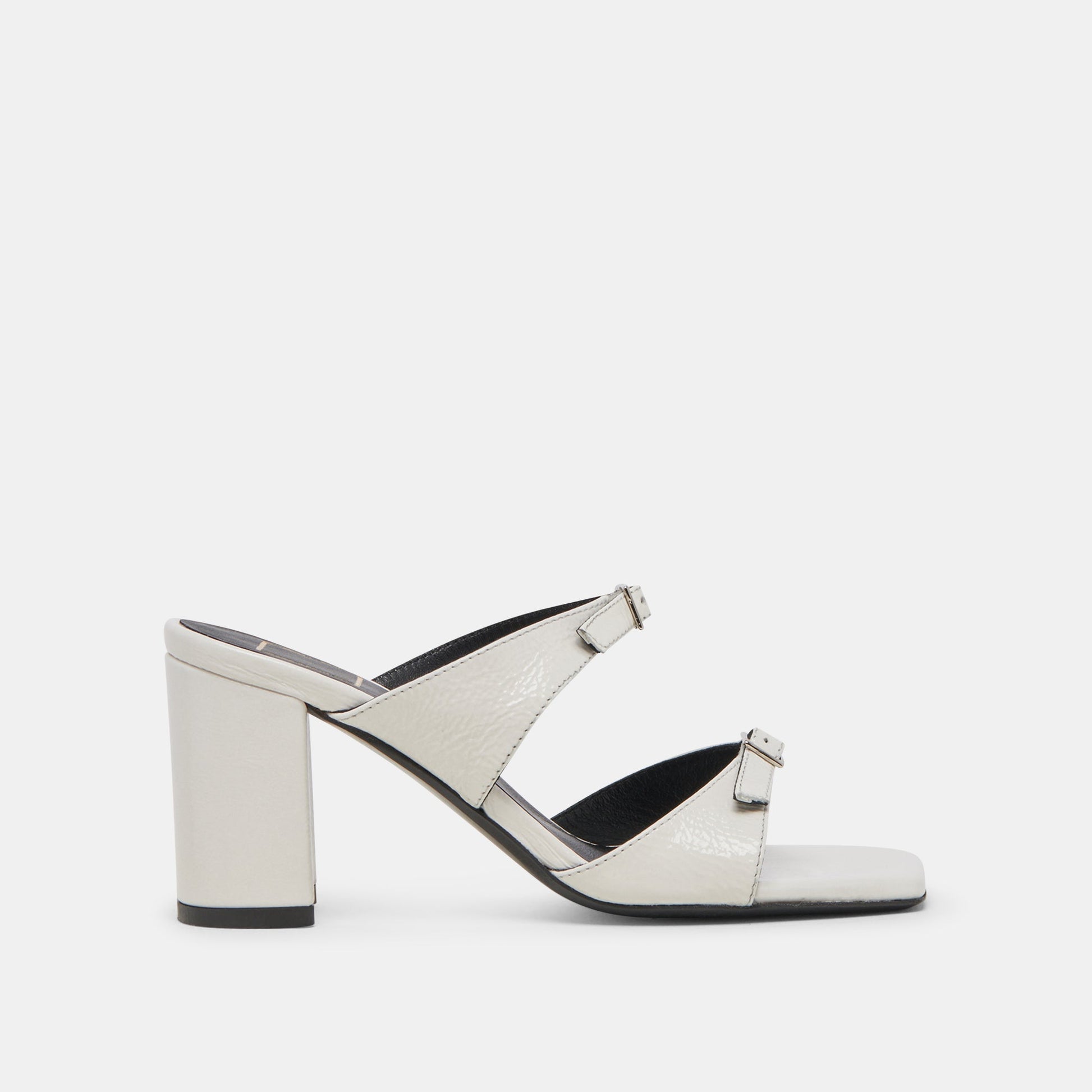 SHANE HEELS OFF WHITE CRINKLE PATENT - Dolce Vita