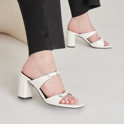 SHANE HEELS OFF WHITE CRINKLE PATENT - Dolce Vita