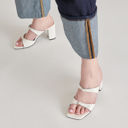 SHANE HEELS OFF WHITE CRINKLE PATENT - Dolce Vita