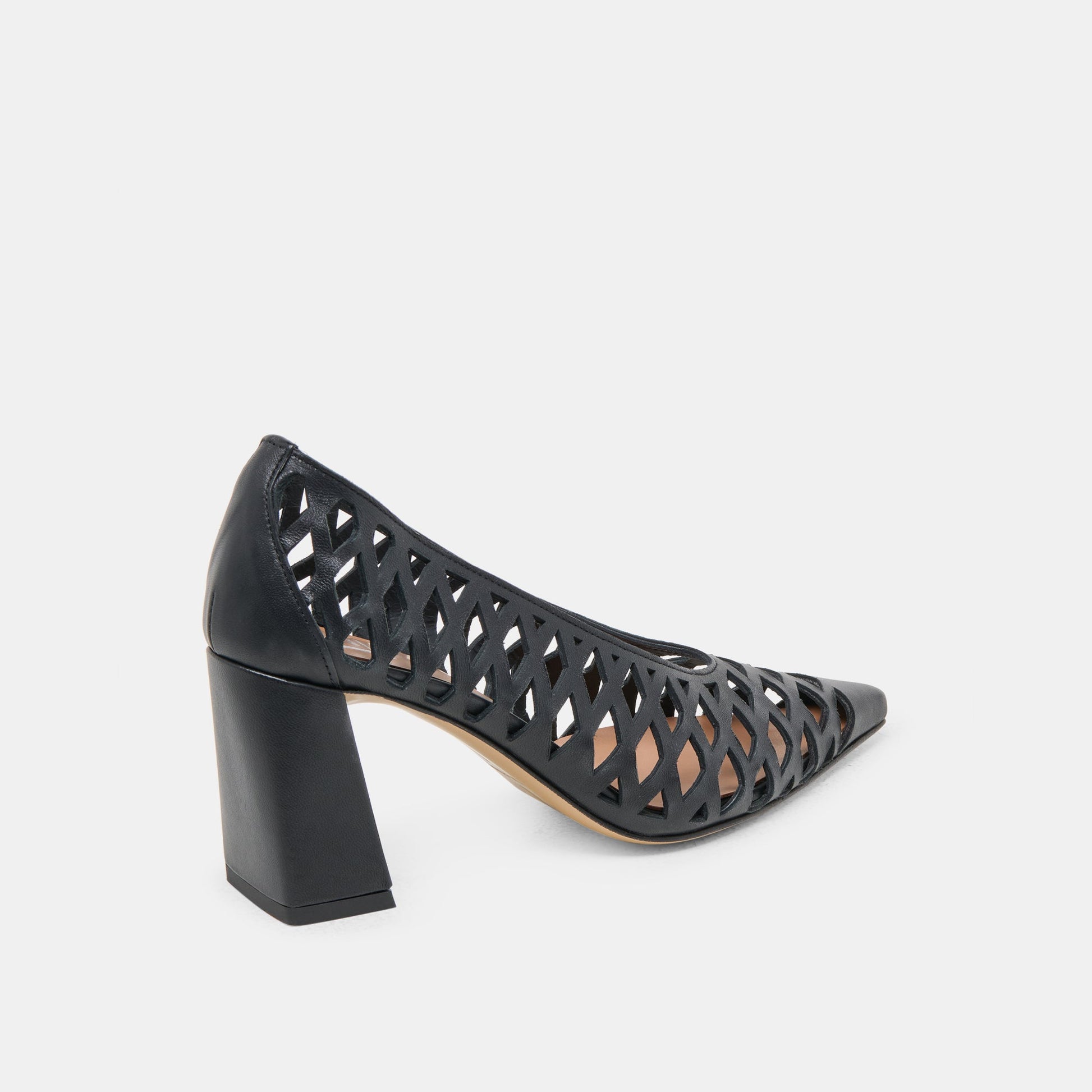 Tanya Black Woven Leather Heels - Dolce Vita