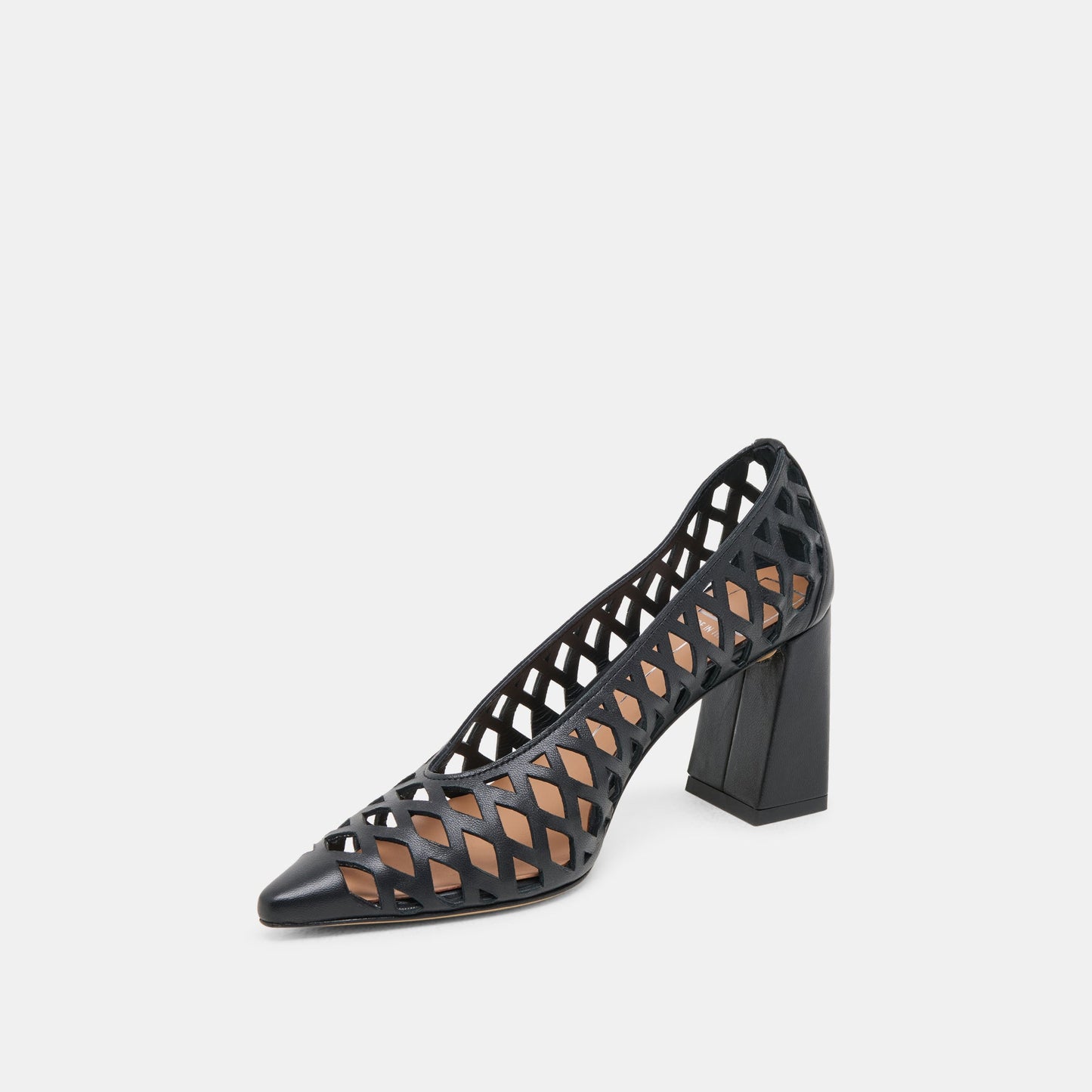 Tanya Black Woven Leather Heels - Dolce Vita