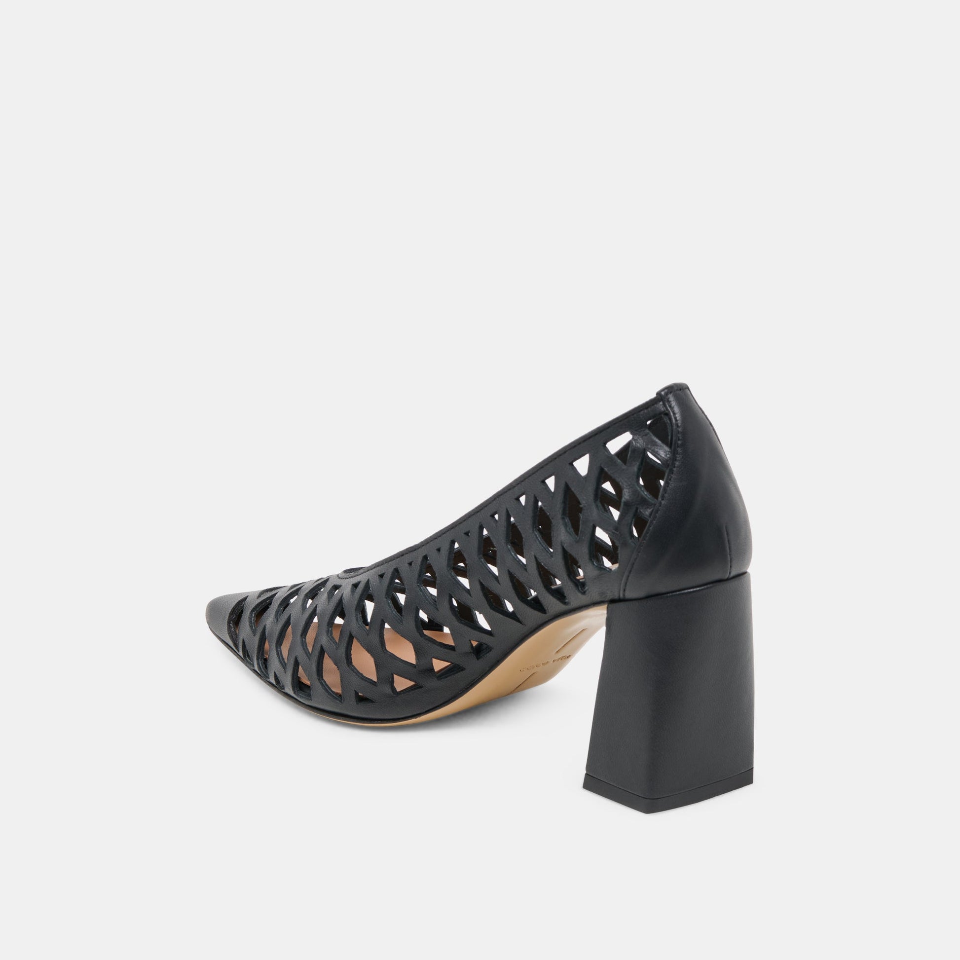 Tanya Black Woven Leather Heels - Dolce Vita