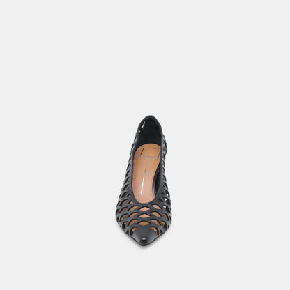 Tanya Black Woven Leather Heels - Dolce Vita
