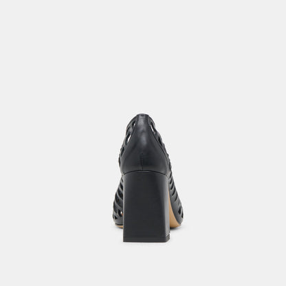 Tanya Black Woven Leather Heels - Dolce Vita
